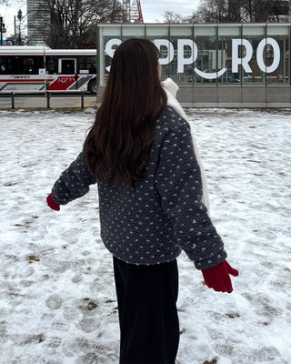 Polka dot fleece jacket