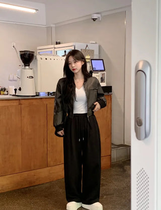 [3 colors] Pleated wide training pants