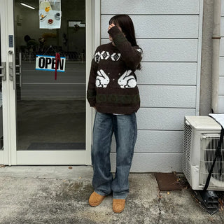 Two-rabbit round knit