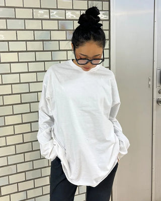(Unisex) Simple Loose Long Sleeve Cut and Sewn