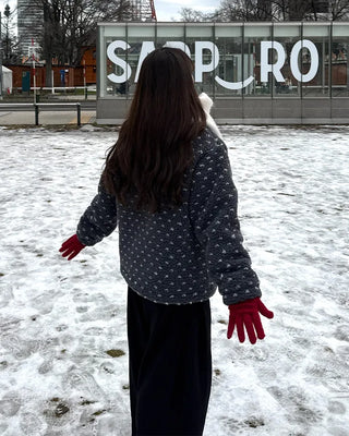Polka dot fleece jacket