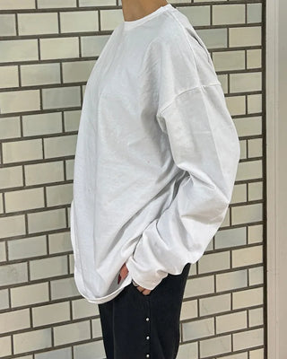 (Unisex) Simple Loose Long Sleeve Cut and Sewn