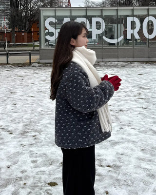 Polka dot fleece jacket