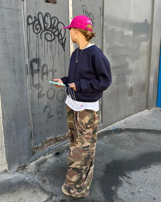 Hip pocket ring wide camouflage pants