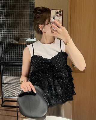 Polka Dot Can-Can Camisole