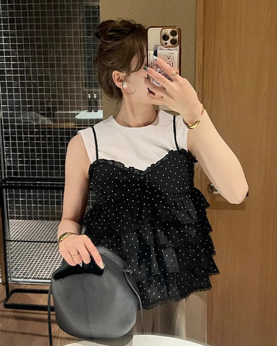 Polka Dot Can-Can Camisole