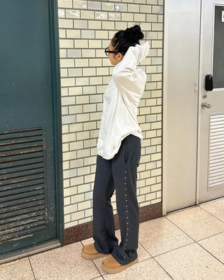 (Unisex) Simple Loose Long Sleeve Cut and Sewn