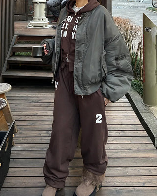 EST.1892 Patch Cropped Double Zip Hoodie