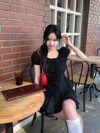 [Includes inner shorts] Frill tiered skirt