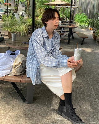 Cotton elastic waist Bermuda shorts