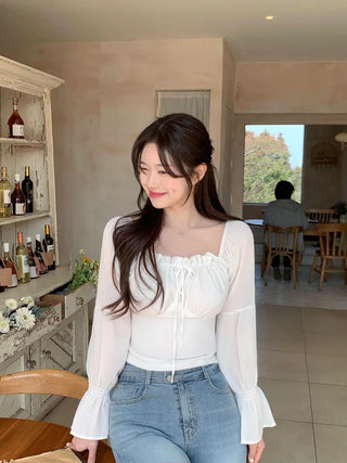 [2-way] Shirred Blouse