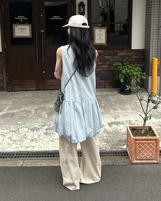 Balloon Shirred Mini Dress