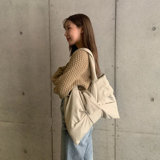 Round neck waffle cardigan