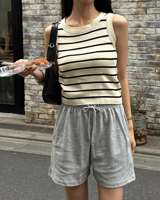 Border Round Neck Sleeveless