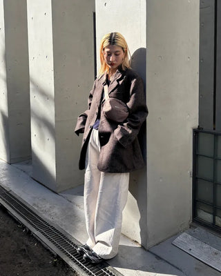 (Unisex) Herringbone Dart Line Single Jacket