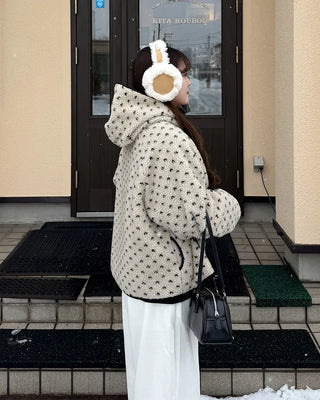 Reversible polka dot parka jacket