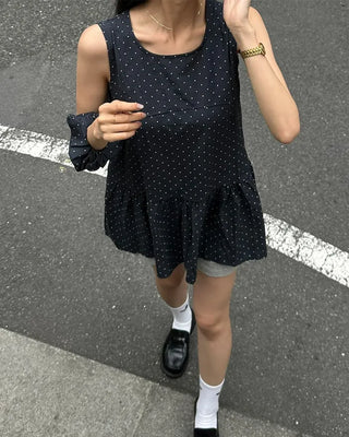 Polka dot mini dress (with scrunchie)