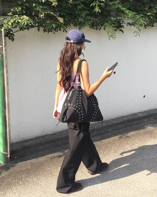 Double rivet line nylon bag