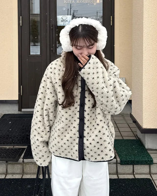 Reversible polka dot parka jacket
