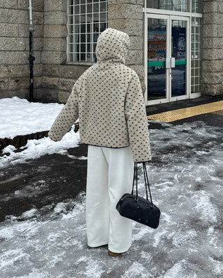 Reversible polka dot parka jacket