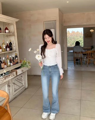 [2-way] Shirred Blouse