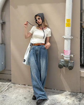 Jewel Neck Modal Half T-Shirt