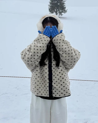 Reversible polka dot parka jacket