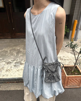 Balloon Shirred Mini Dress