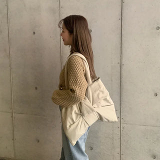 Round neck waffle cardigan