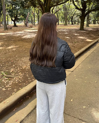 High-neck short down jacket