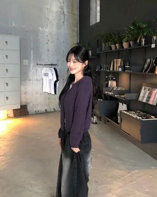 (5 colors) Round Neck Cardigan