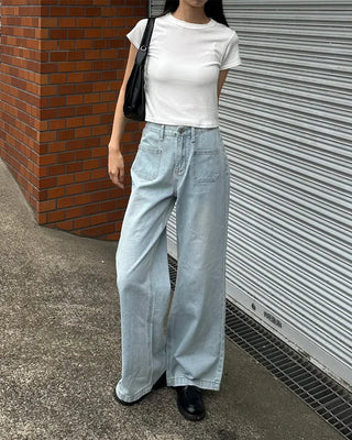 Crop Simple Short-Sleeve T-Shirt
