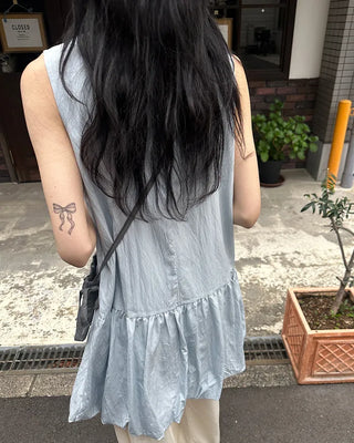 Balloon Shirred Mini Dress