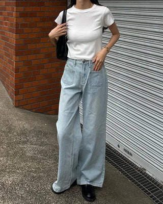 Crop Simple Short-Sleeve T-Shirt