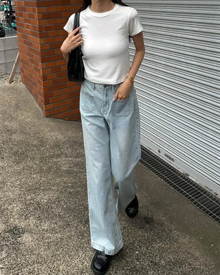 Crop Simple Short-Sleeve T-Shirt