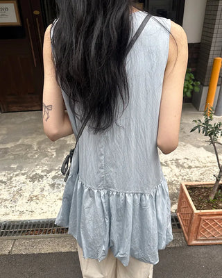 Balloon Shirred Mini Dress