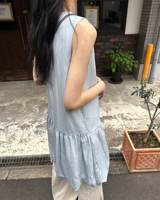 Balloon Shirred Mini Dress
