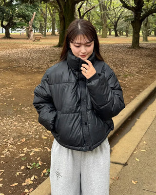 High-neck short down jacket