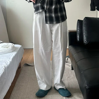 Two-pleat cotton slacks