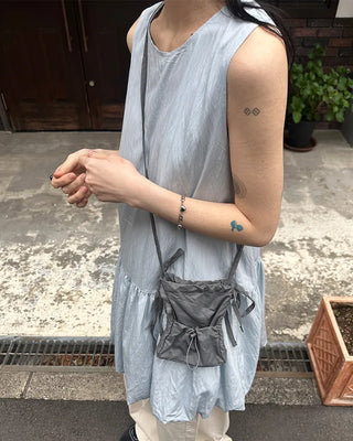 Balloon Shirred Mini Dress