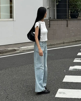 Crop Simple Short-Sleeve T-Shirt
