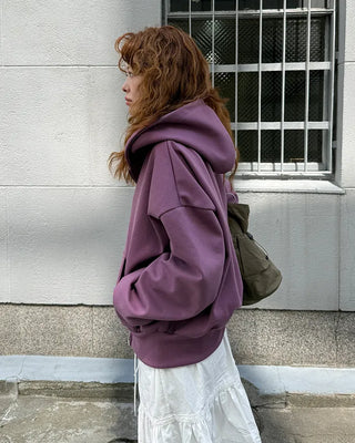 Cropped zip hoodie with pockets