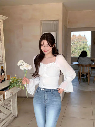[2-way] Shirred Blouse