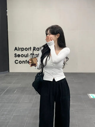 Slim Button Cardigan