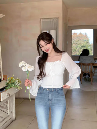 [2-way] Shirred Blouse