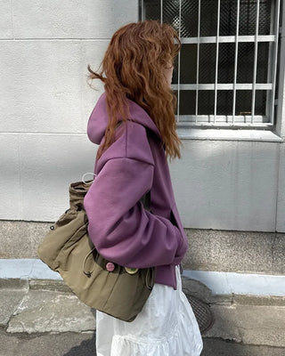 Cropped zip hoodie with pockets