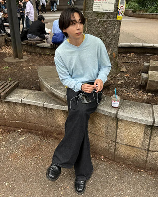 Simple layered crew neck short-sleeve T-shirt