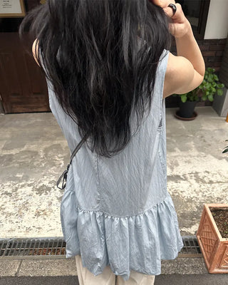 Balloon Shirred Mini Dress