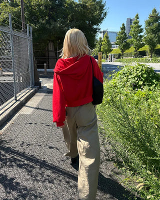 Daily Cropped Hooded Zip-Up