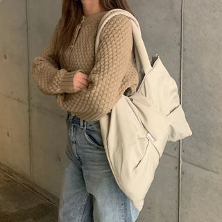 Round neck waffle cardigan